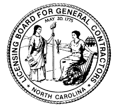 North Carolina Licensing Board for General Contractors seal.